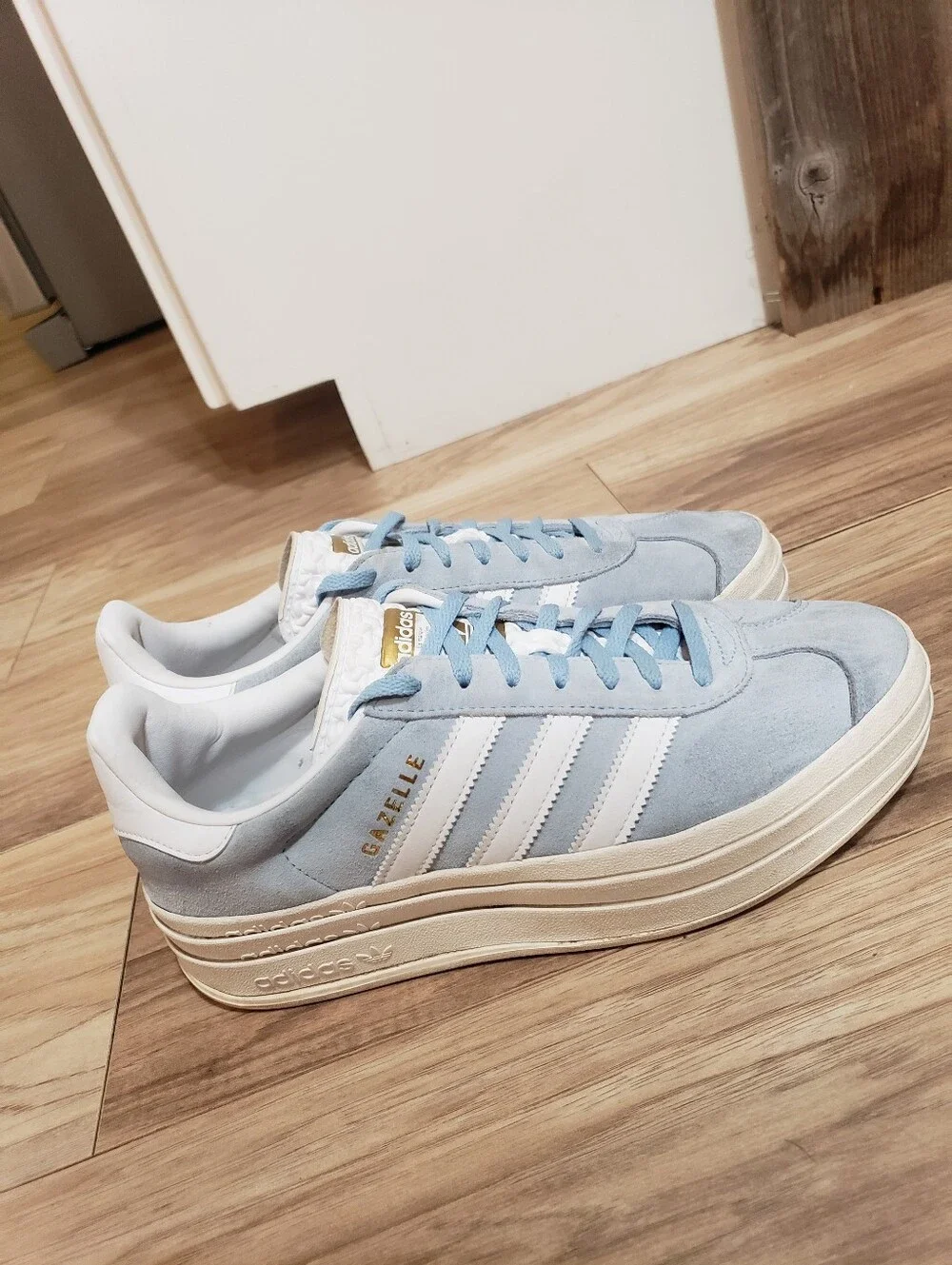 Adidas Gazelle Light Blue Suede Platform Sneaker Women 9